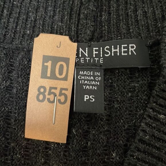 Eileen Fisher charcoal Cadigan sweater size Small Petite - Picture 5 of 9